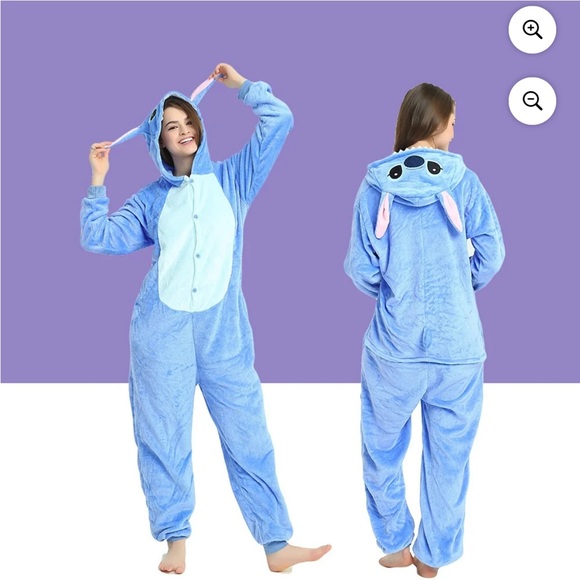 Stitch Onesie Costumes One Piece Pajama Unisex Suits Animal Costume Blue - Picture 1 of 5